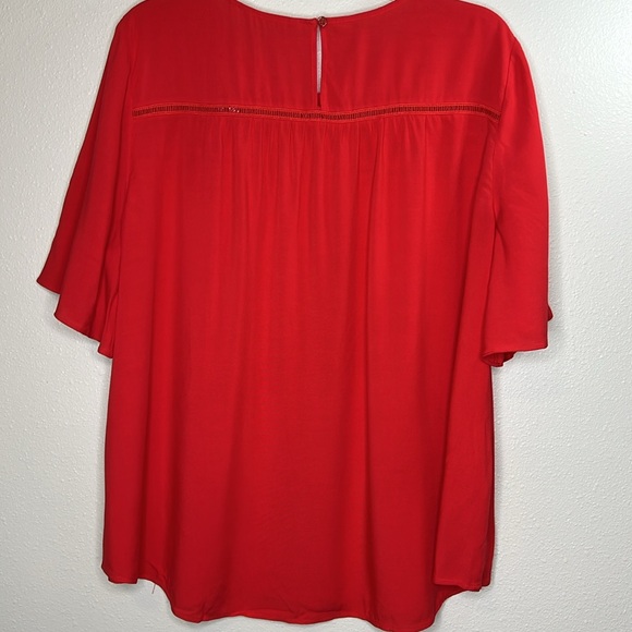 SOFT SURROUNDINGS Top Blouse Flowy NEW‎ Flouncy Boho Lace Soft Embroidery Red 2X - Picture 11 of 17